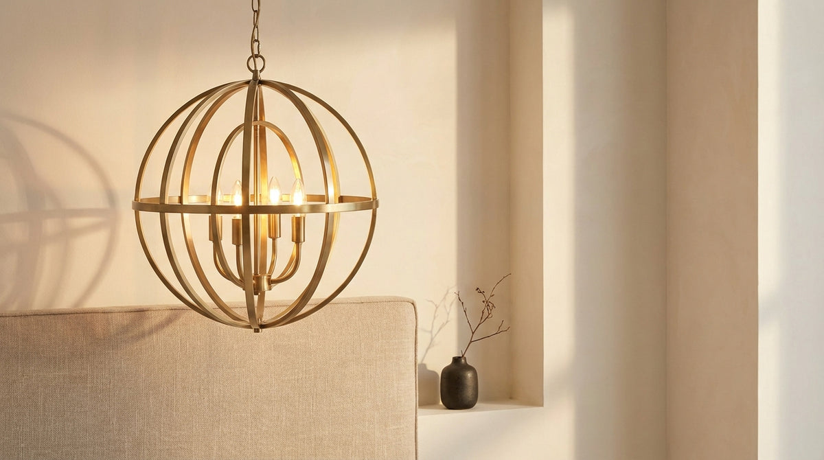 Goldene Hängelampe Schlafzimmer: Größe, Höhe und Licht