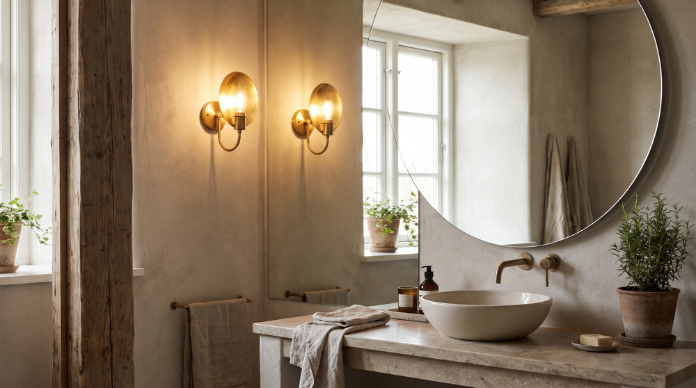 Wandleuchten in Goldoptik für das Badezimmer