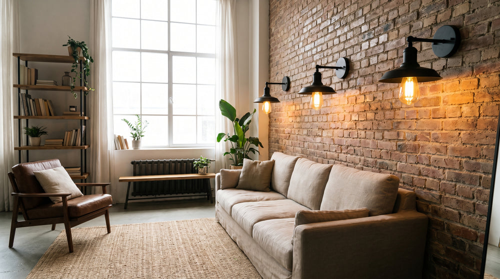Wandleuchten im Industrial-Stil, schwarz