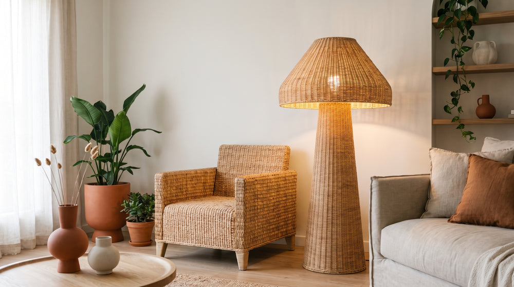 Bast-Stehlampe