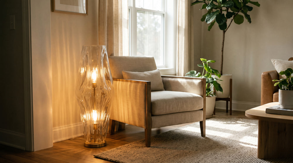 Stehlampen aus Glas in Orange