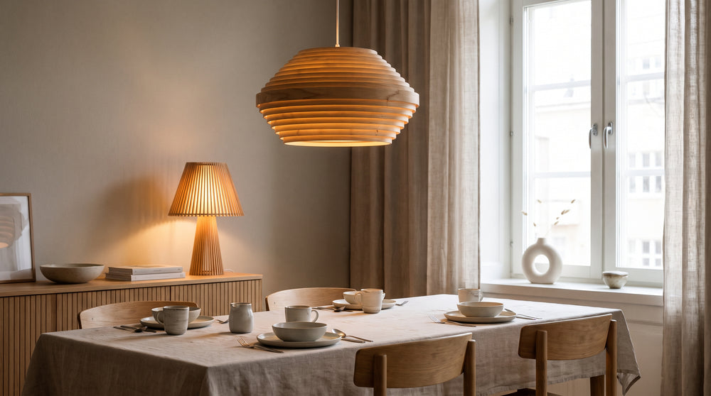 Holzleuchten für das Esszimmer
