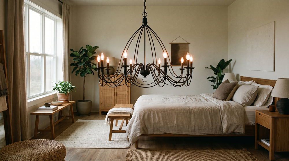 Schwarzer Schlafzimmer-Kronleuchter