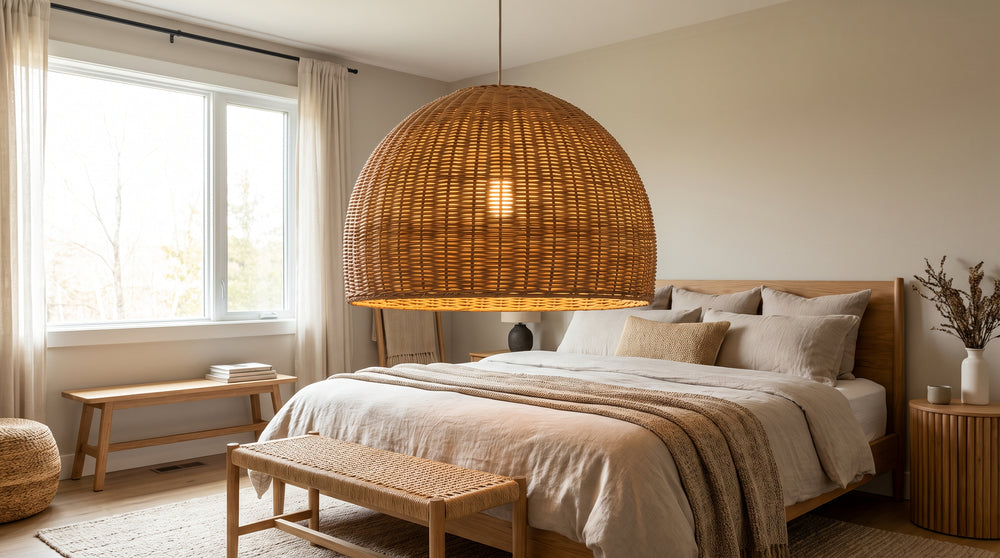 Korbkronleuchter für Schlafzimmer