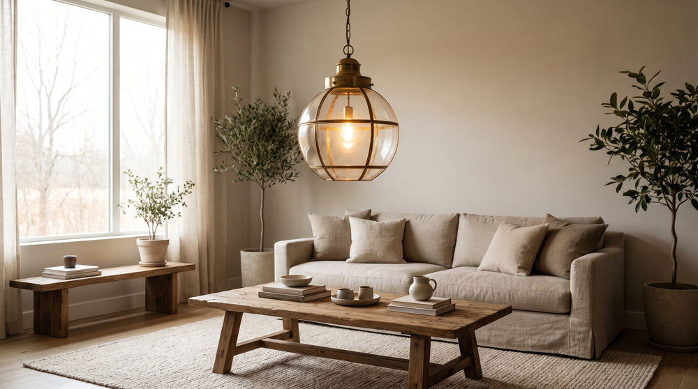 Beige Pendelleuchten für das Wohnzimmer
