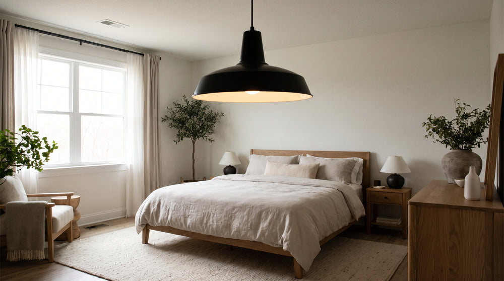 Schwarze Hängeleuchten für das Schlafzimmer