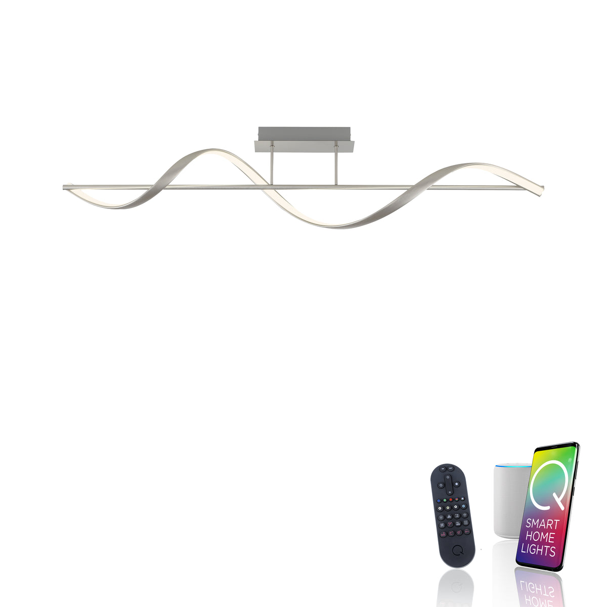 Plafonnier Q-Swing argenté
