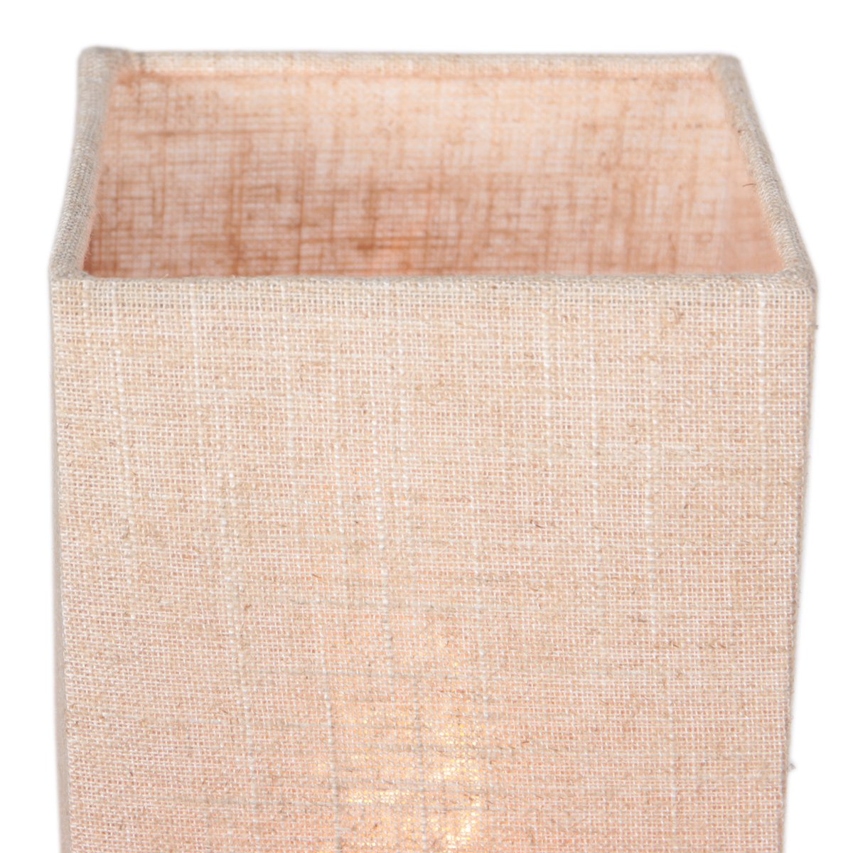 Gros plan sur le haut de l'abat-jour, texture du tissu et coutures visibles
