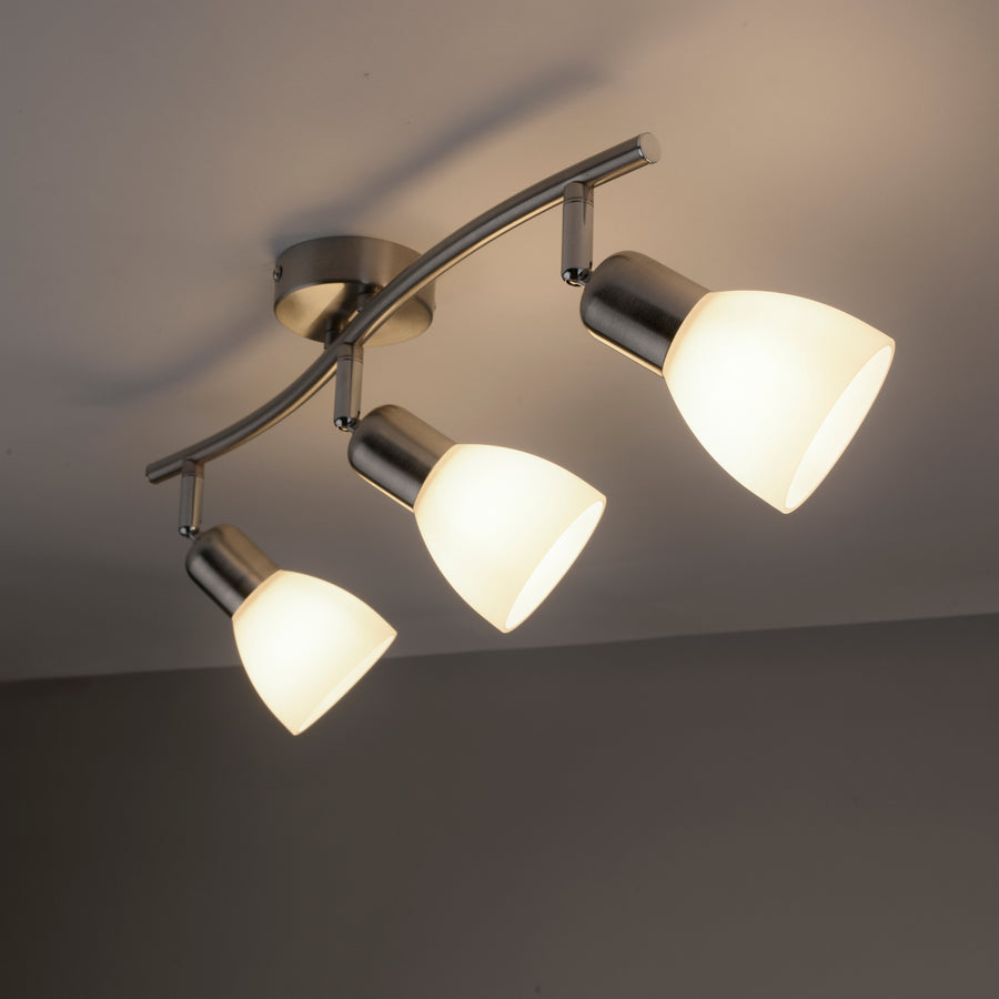 Suspension Karo 3 lumières acier, verre