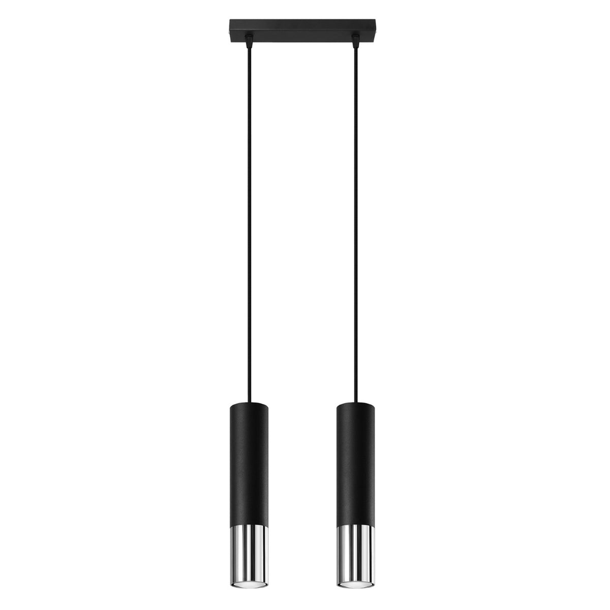 Lampe suspendue LOOPEZ 2 Noir / chromé