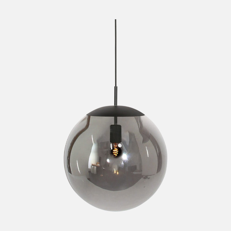 Hängeleuchte Glaskugel rauchfarben Ø40 cm, höhenverstellbar, Esszimmer | Bollique
