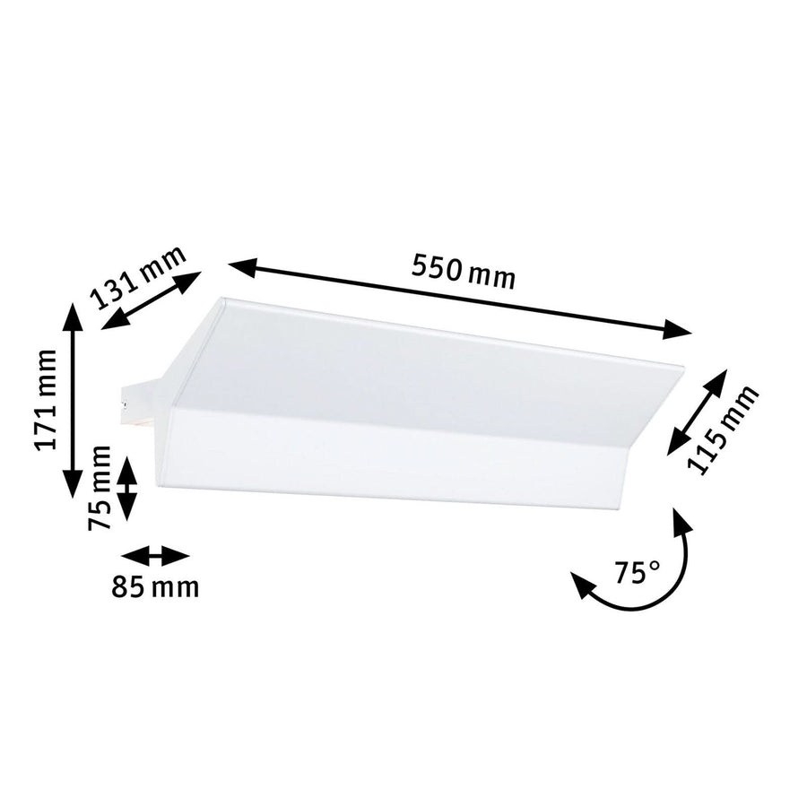 Applique murale LED Stine 3-Step-dim en aluminium, blanc, hauteur 17,1 cm