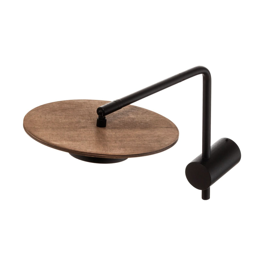 Applique murale Disk en bois, marron foncé et noir, hauteur 38 cm