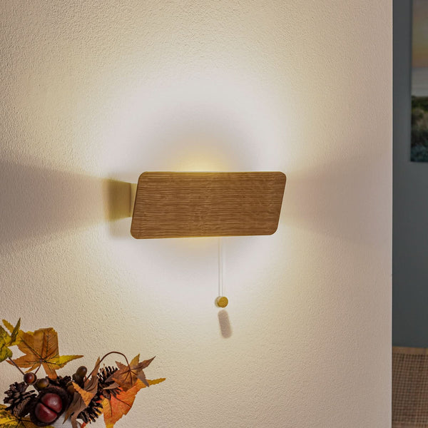 Applique murale Oslo en bois, chêne et blanc, hauteur 12 cm