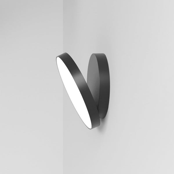 Applique murale LED Venere W1 2 en aluminium, noir mat, Ø 25 cm