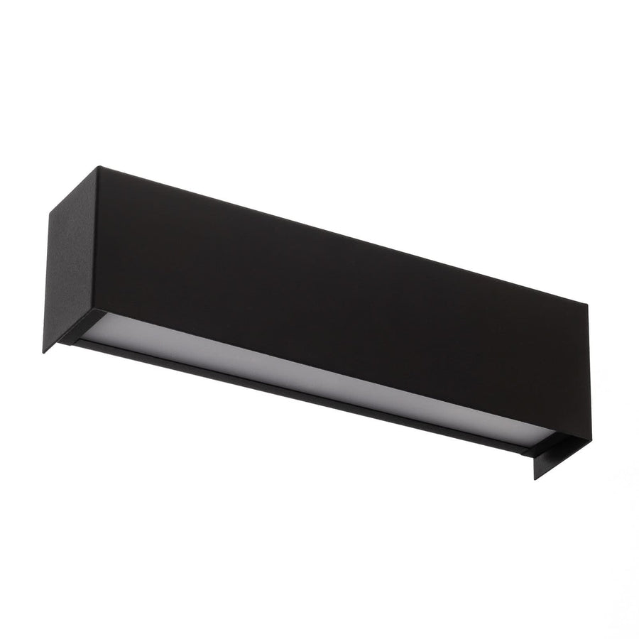 Applique murale Straight XS en acier, noir, hauteur 7 cm
