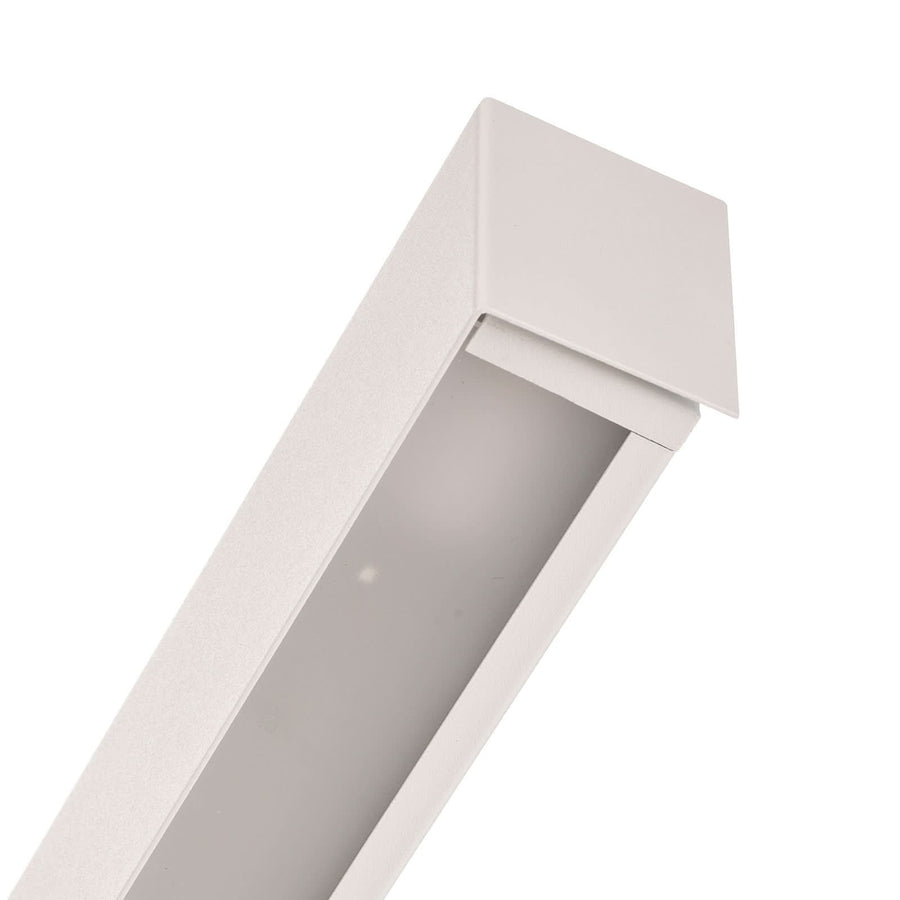 Applique murale Straight L en acier, blanc, hauteur 7 cm