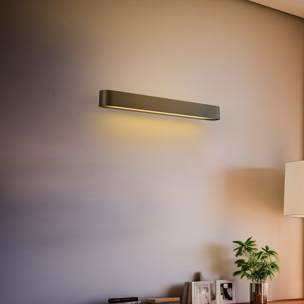 Applique murale Soft en aluminium, graphite, hauteur 6 cm, 3000 K, 11 W