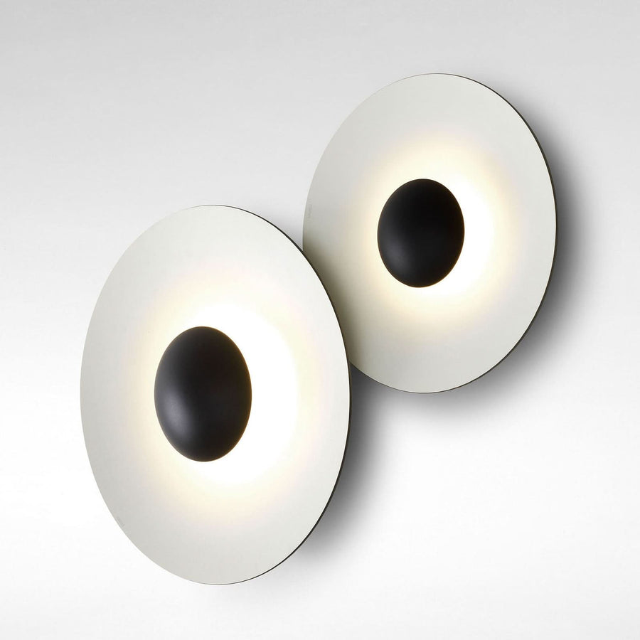 Applique murale LED Ginger 42C 42 en aluminium, noir et blanc, Ø 42 cm