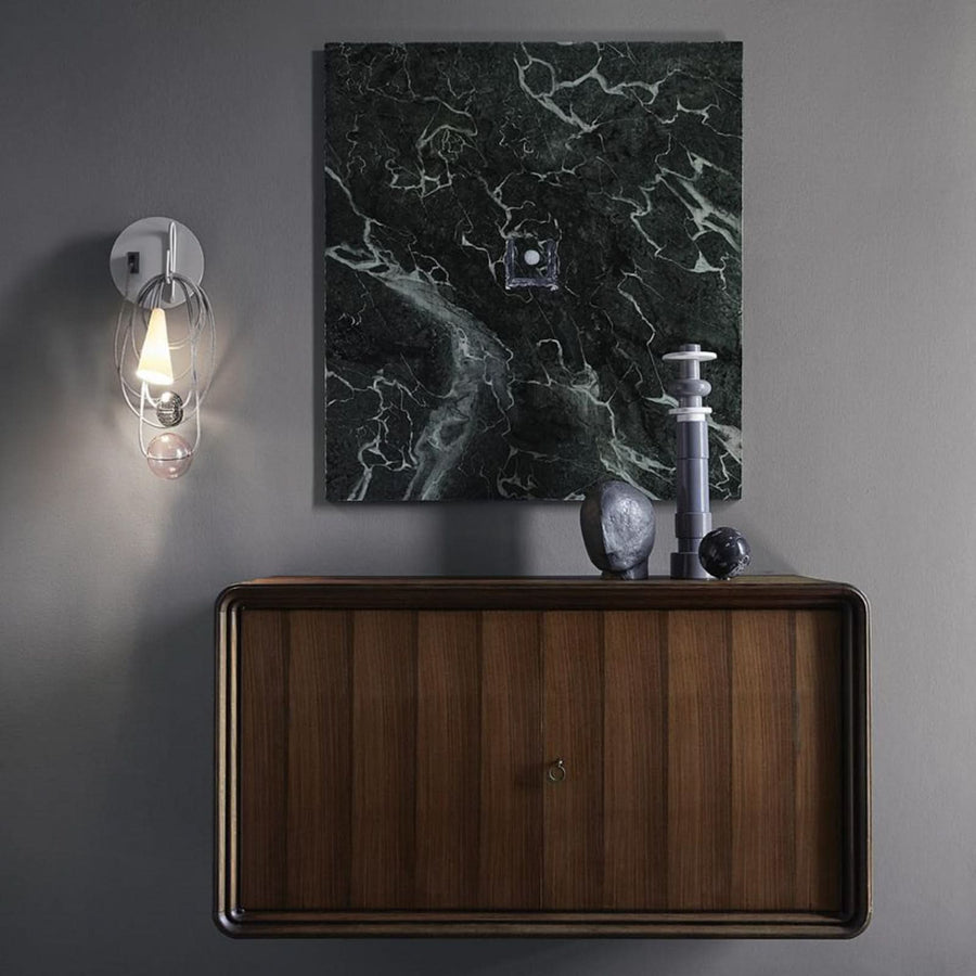 Applique murale Filo en verre, gris et transparent, hauteur 52 cm