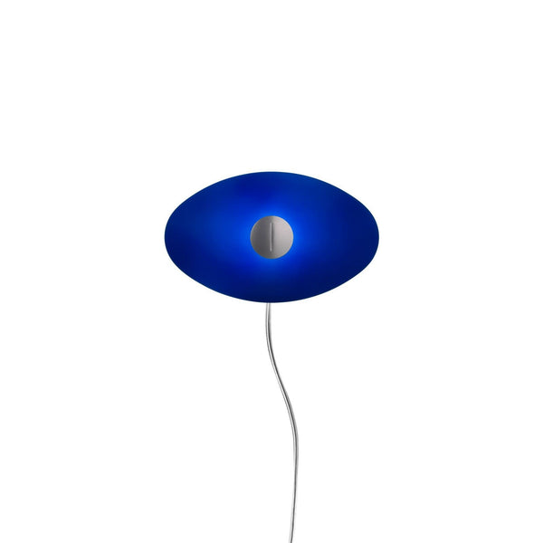 Applique murale Bit 2 en verre, bleu, hauteur 30 cm