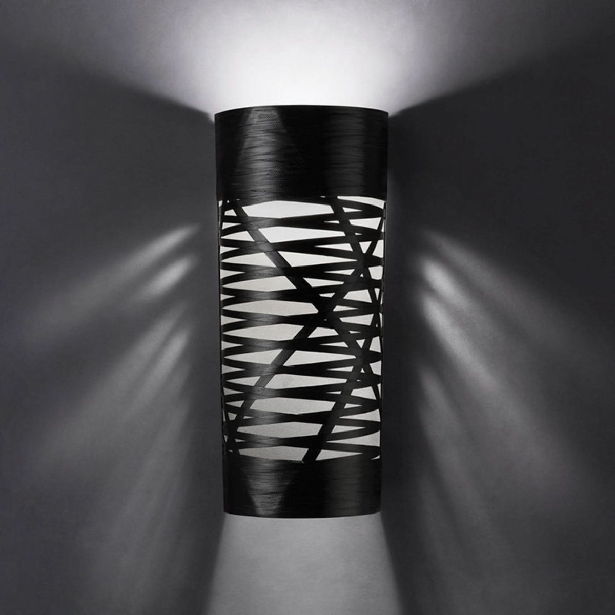 Applique murale Tress en verre, noir, hauteur 59 cm
