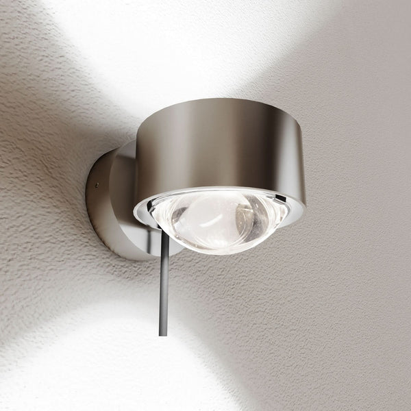 Applique murale LED Puk! 80 Wall en verre, chromé mat, hauteur 6,5 cm