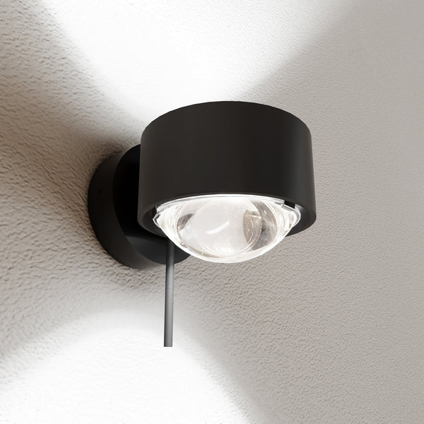 Applique murale LED Puk! 80 Wall en verre, noir mat, hauteur 6,5 cm