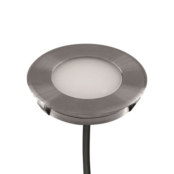 Spot encastré de sol d'extérieur LED L67101002 en verre, acier inoxydable, Ø 6 cm