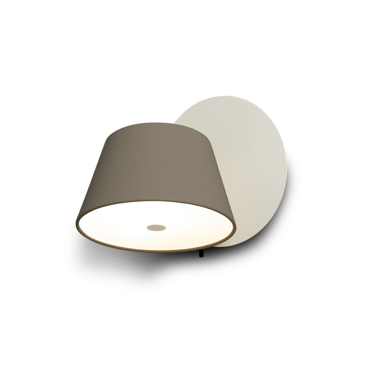 Applique murale Tam Tam 1 en aluminium, blanc mat et marron mat, hauteur 22 cm