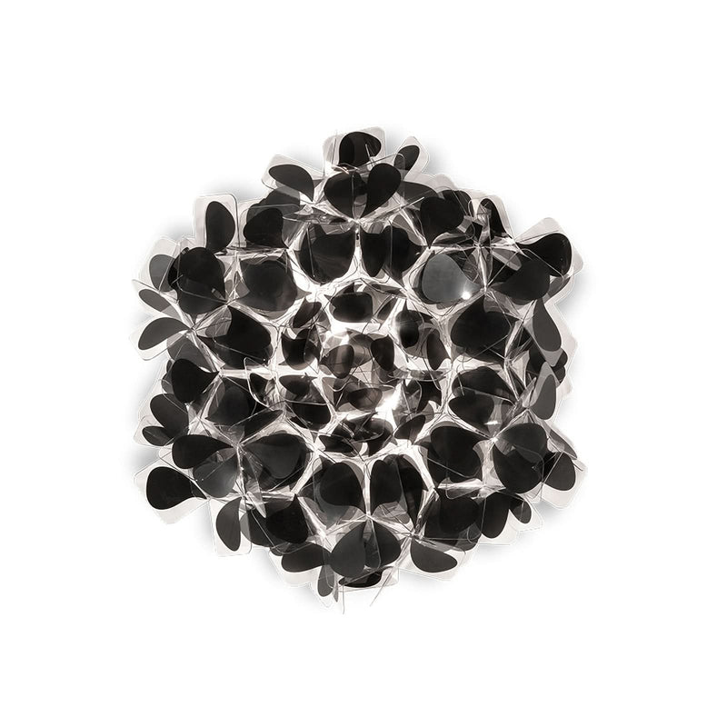 Applique murale Clizia Mama Non en cristal, noir, 2 lumières, Ø 32 cm