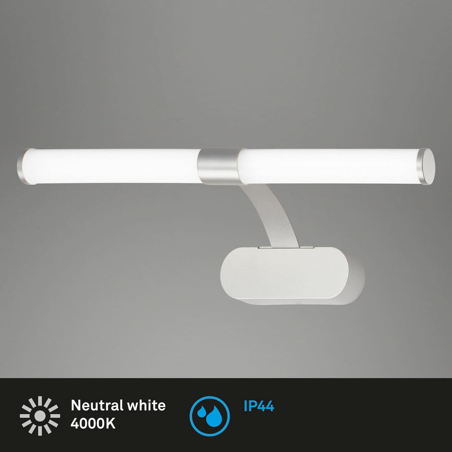 Applique murale LED Runt IP44, chromé mat, Ø 40 cm, IP44