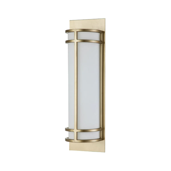 Applique murale Fusion 2 en verre, laiton et blanc, 2 lumières, hauteur 43,2 cm