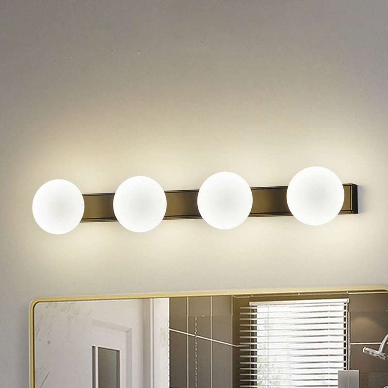 Applique murale LED Myrra en verre, noir, hauteur 10 cm, IP44