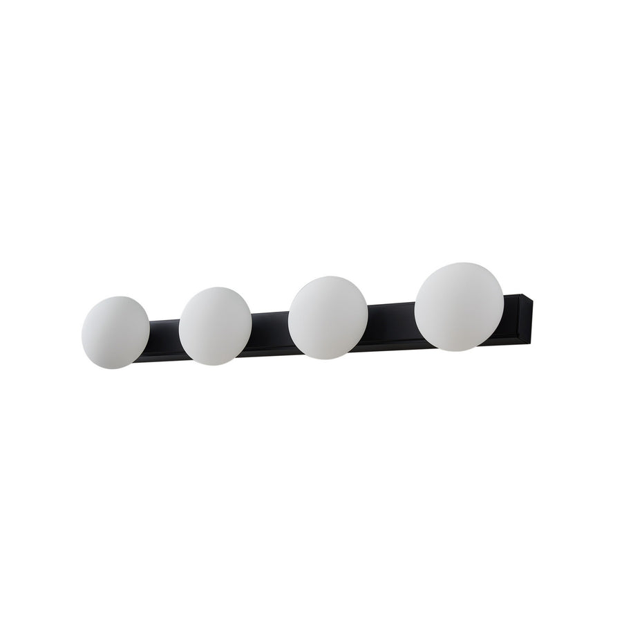 Applique murale LED Myrra en verre, noir, hauteur 10 cm, IP44
