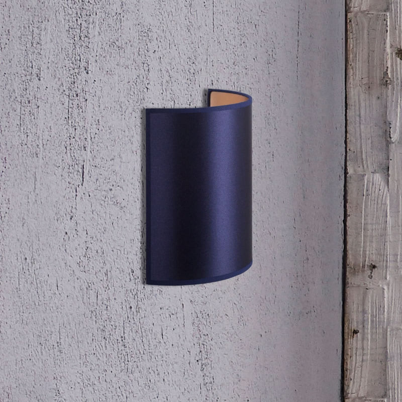 Applique murale Satin en tissu, bleu foncé et doré, hauteur 24 cm