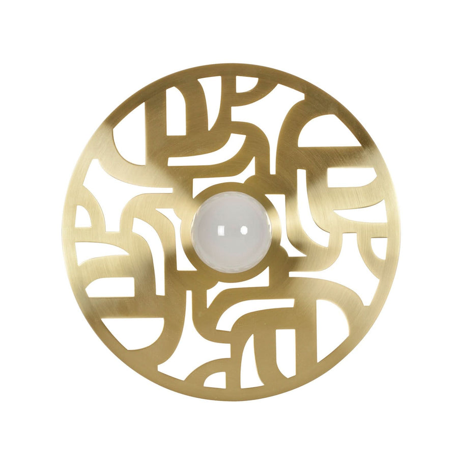 Applique murale Labyrinthe en métal, laiton, Ø 40 cm