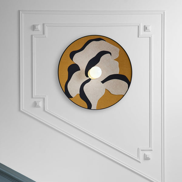 Applique murale Sonia Laudet en tissu, jaune, Ø 60 cm