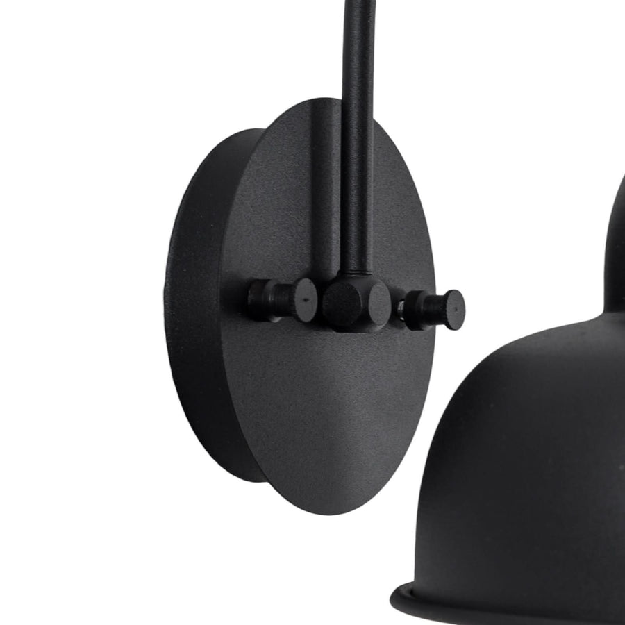 Applique murale Berceste 180-A en métal, noir et or, hauteur 24 cm