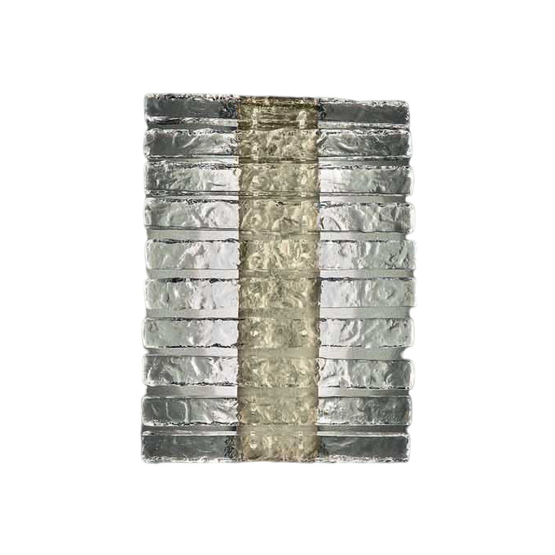 Applique murale LED Vegas en verre, feuille d'or et transparent structuré, hauteur 38 cm
