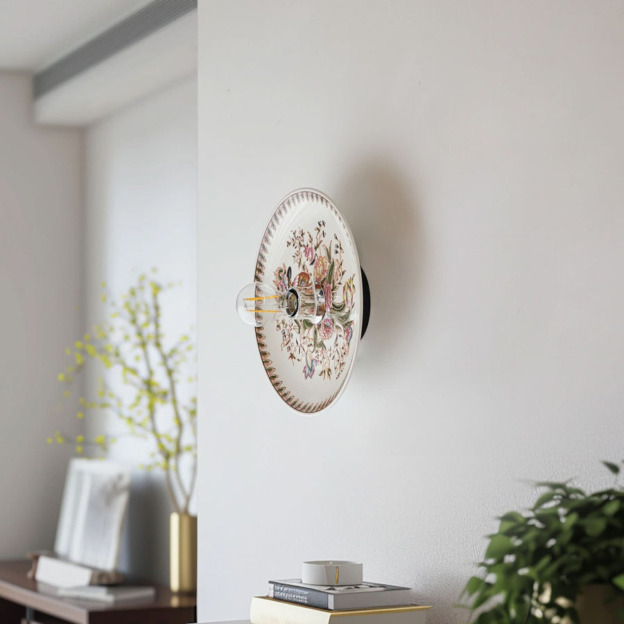 Applique murale Faelira en aluminium, blanc et rose, Ø 30,5 cm