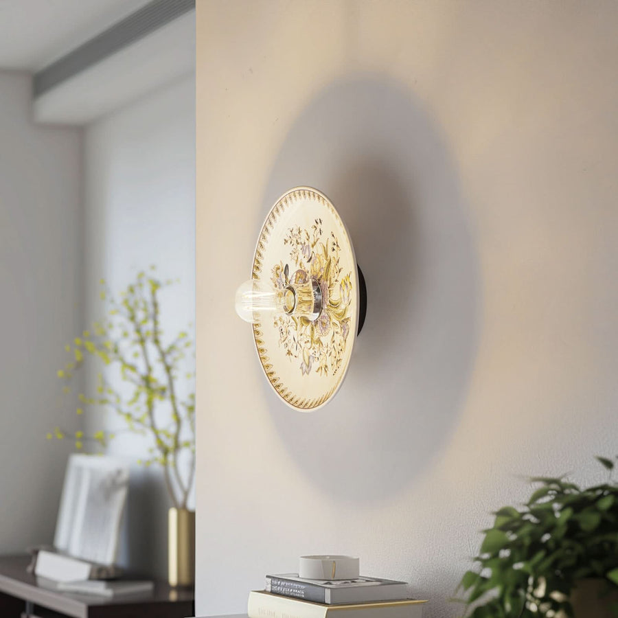 Applique murale Faelira en aluminium, blanc et rose, Ø 30,5 cm
