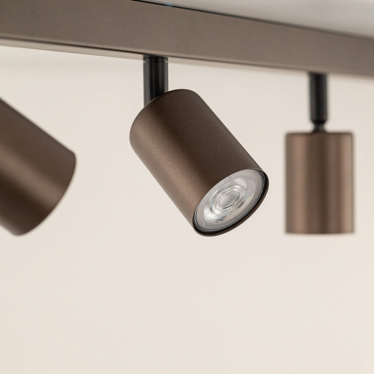 Spot Top en acier, marron foncé mat, 6 lumières, hauteur 15 cm