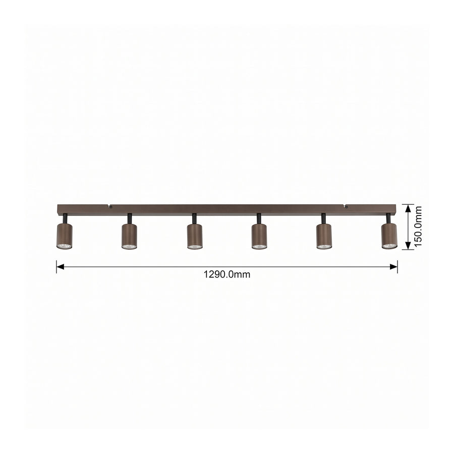 Schéma de dimensions indiquant une longueur de 1290 mm et une hauteur de 150 mm.
