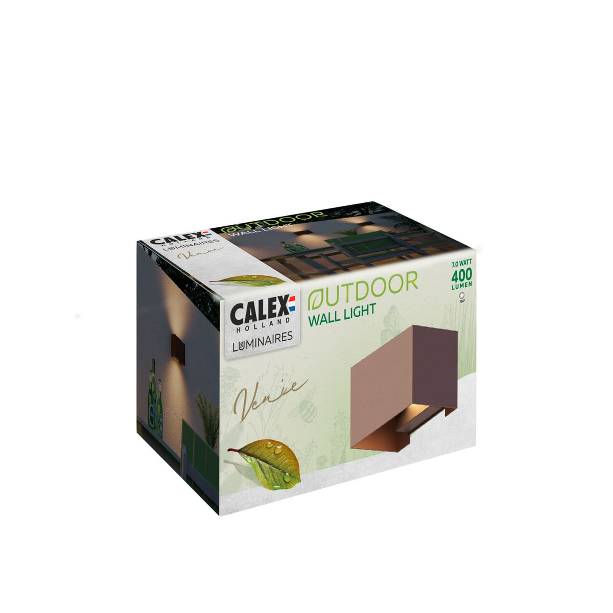 Applique d'extérieur LED Rectangle (éclairage en aluminium, rouille, hauteur 10 cm, IP54