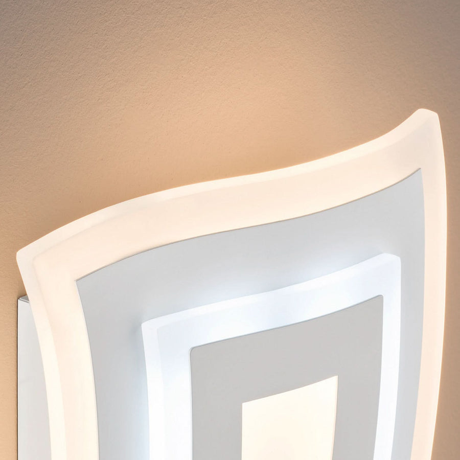Applique murale LED Gorden en métal, blanc, hauteur 43 cm