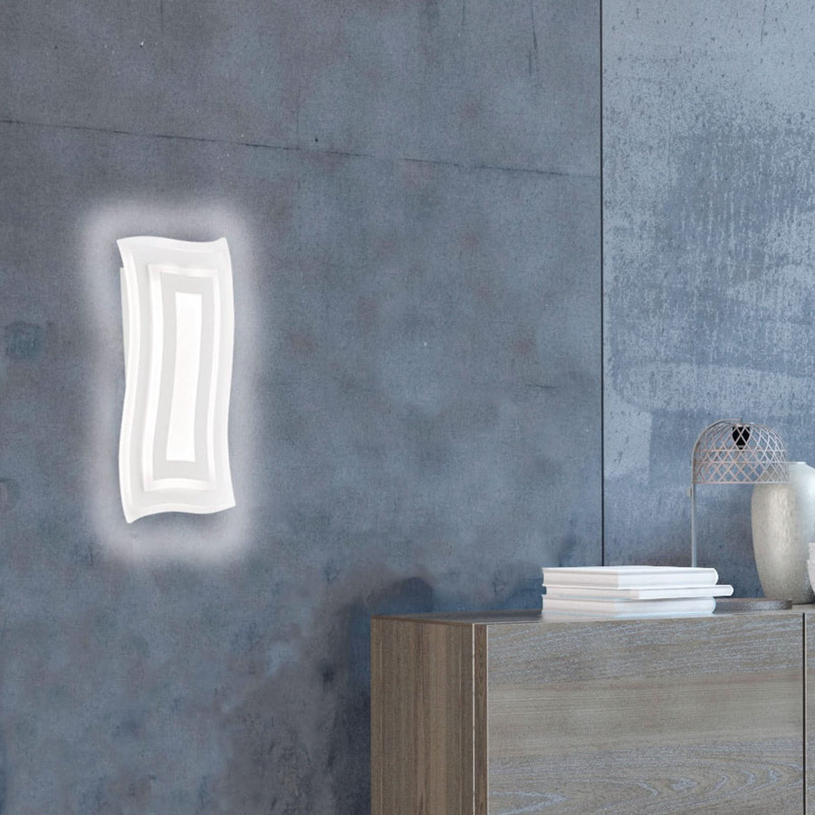 Applique murale LED Gorden en métal, blanc, hauteur 43 cm