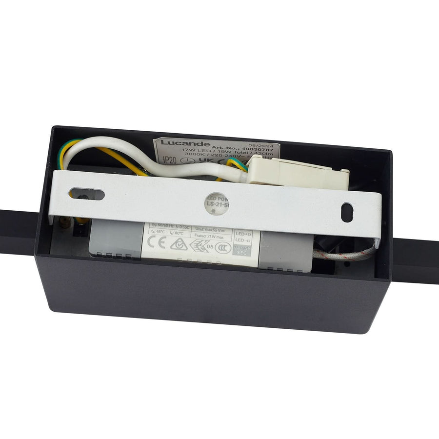 Applique murale LED en aluminium, noir, hauteur 6 cm