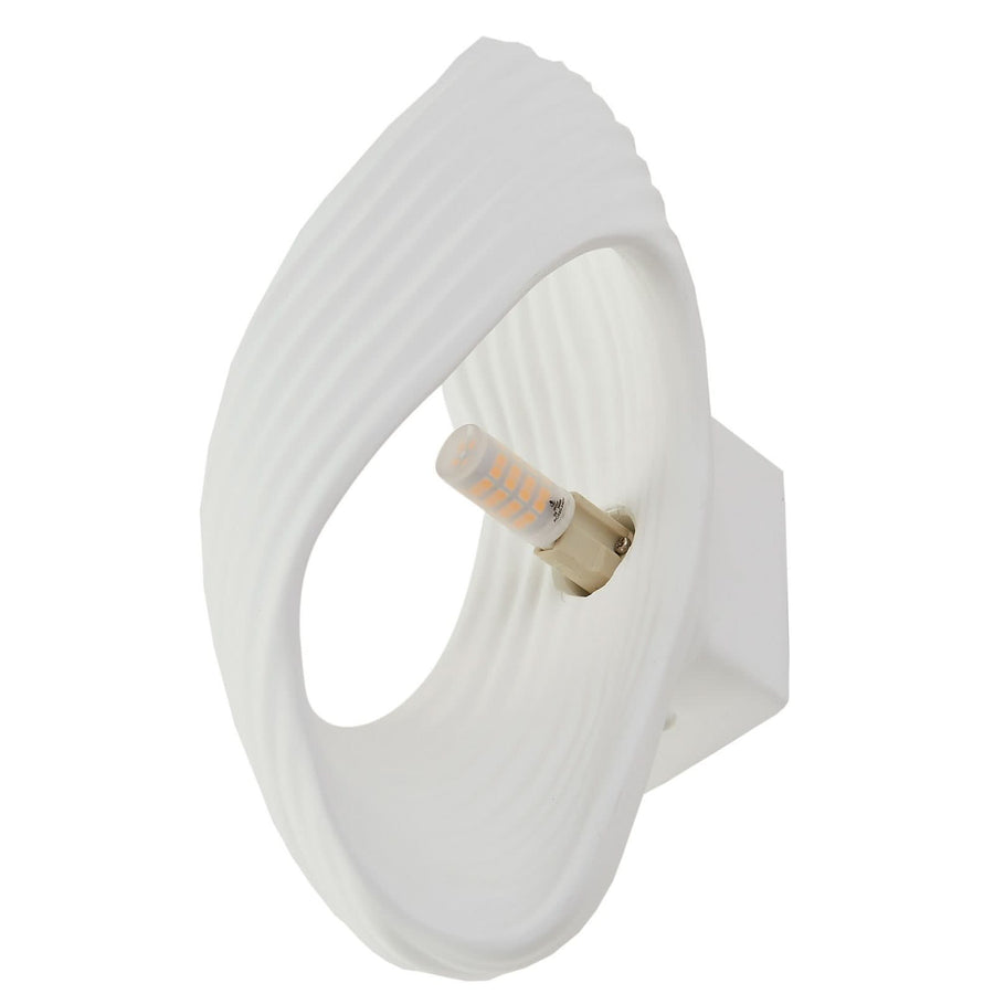 Applique murale Ornela en plâtre, blanc, hauteur 29,5 cm