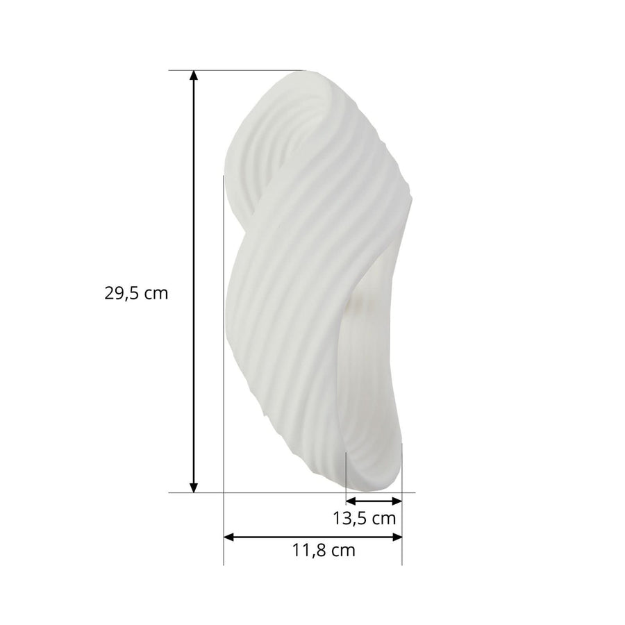 Applique murale Ornela en plâtre, blanc, hauteur 29,5 cm